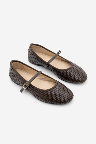 Kadın Bantlı Örgü Desen Günlük Babet Avinel - Kahve