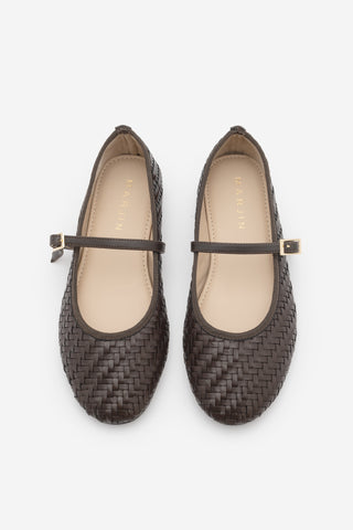 Kadın Bantlı Örgü Desen Günlük Babet Avinel - Kahve