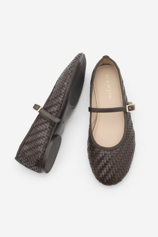 Kadın Bantlı Örgü Desen Günlük Babet Avinel - Kahve