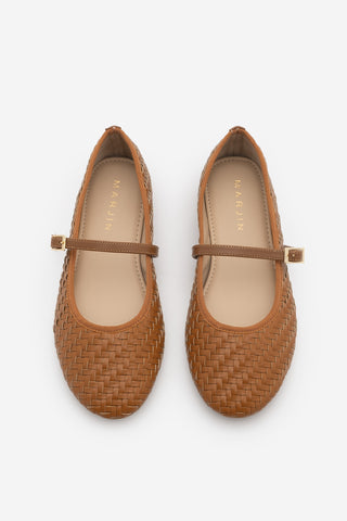 Kadın Bantlı Örgü Desen Günlük Babet Avinel - Taba