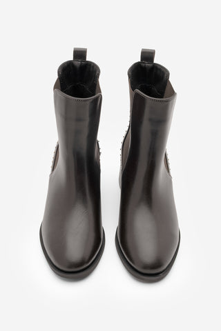 Kadın Zımbalı Topuklu Bot Ernaz - Kahve