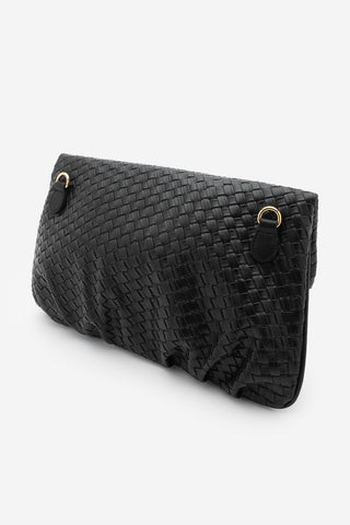 Kadın Zımbalı El Ve Omuz Çantası Panes - Siyah