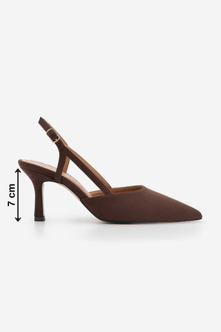 Kadın Klasik Topuklu Ayakkabı Suder - Kahve Süet