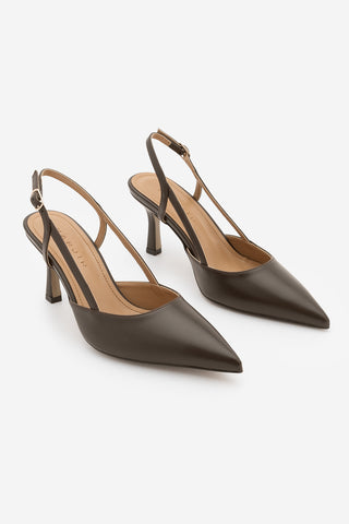 Kadın Klasik Topuklu Ayakkabı Suder - Kahve