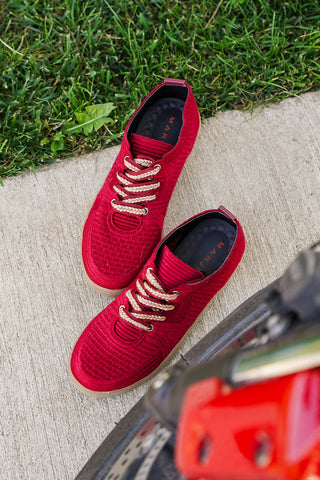 Kadın Sneaker İşlemeli Nakışlı Spor Ayakkabı Nolen - Bordo