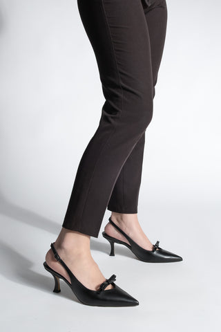 Kadın Stiletto Fiyonklu Topuklu Ayakkabı Nutge - Siyah