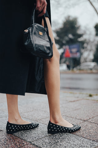 Kadın Babet Sivri Burun Serga - Siyah