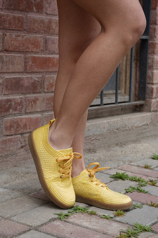 Kadın Sneaker İşlemeli Nakışlı Spor Ayakkabı Valgin - Sarı