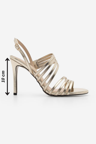 Kadın Bantlı Topuklu Sandalet Osvil - Altın